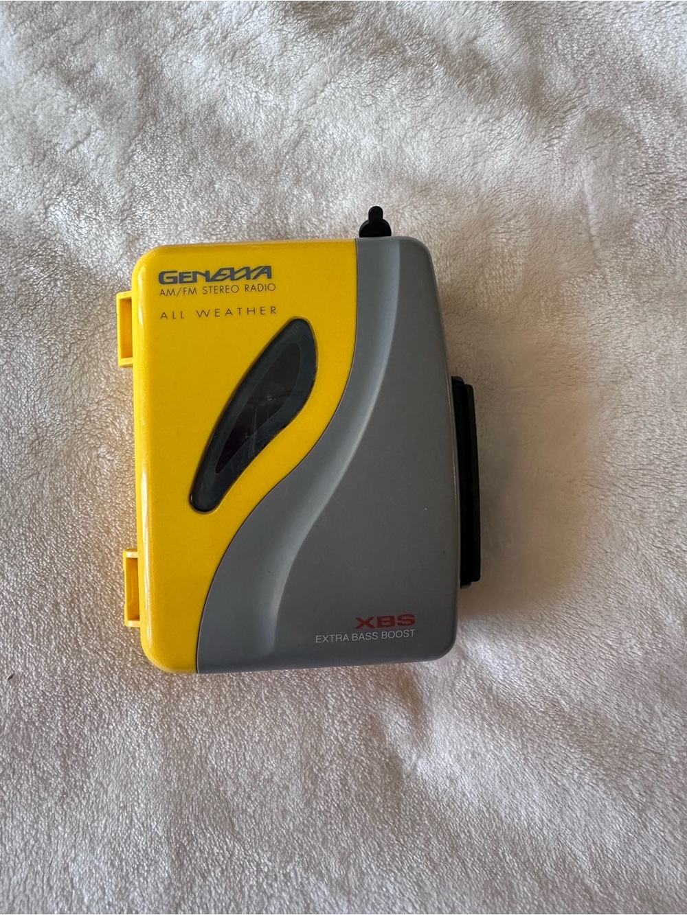 Gen EXXA SCP-330 Yellow & Gray Portable AM/FM Cassette Player with Extra Bass